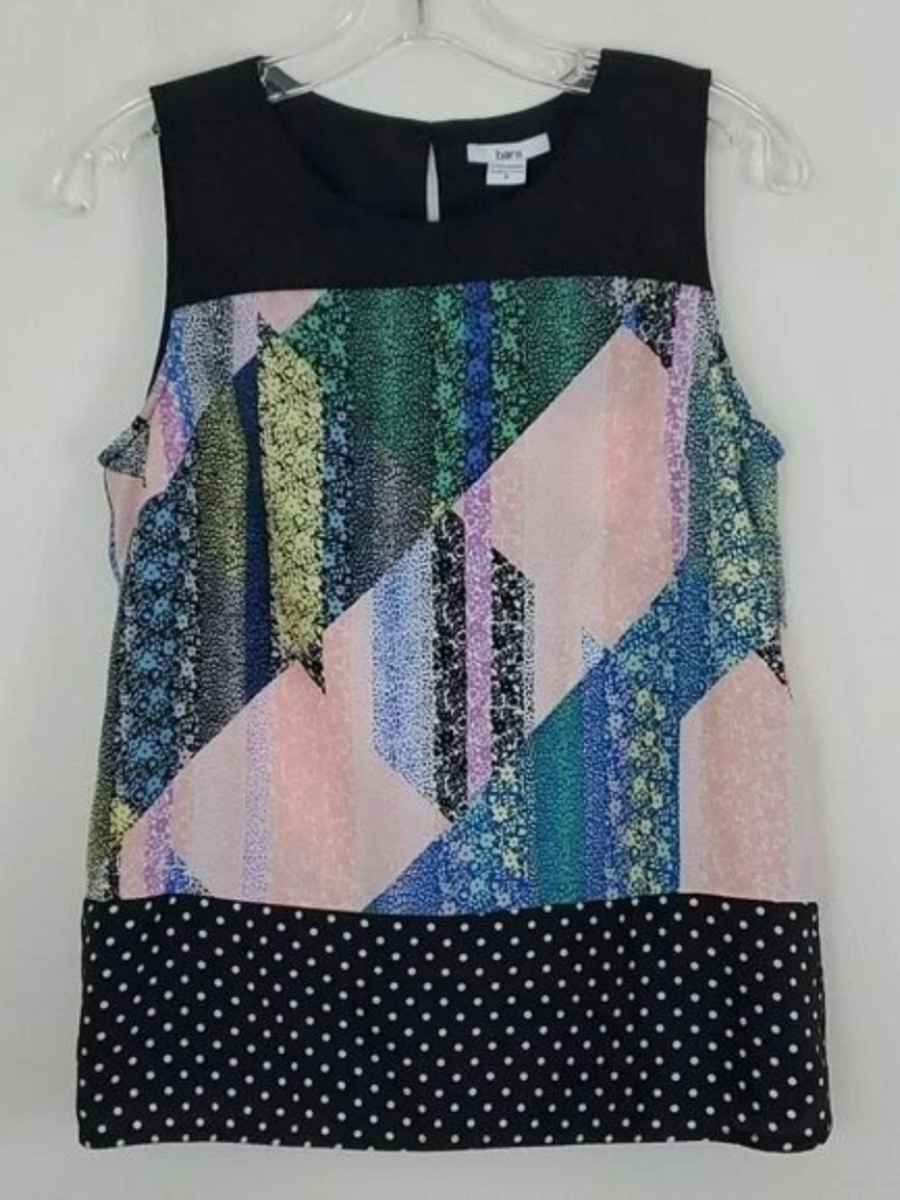 Bar III Multicolor Color-patch Blouse - S